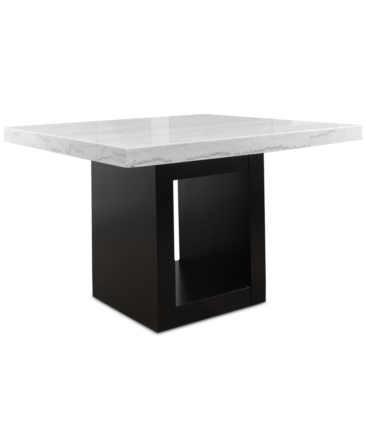 Macy's Kellet Square Marble Dining Table In White,black