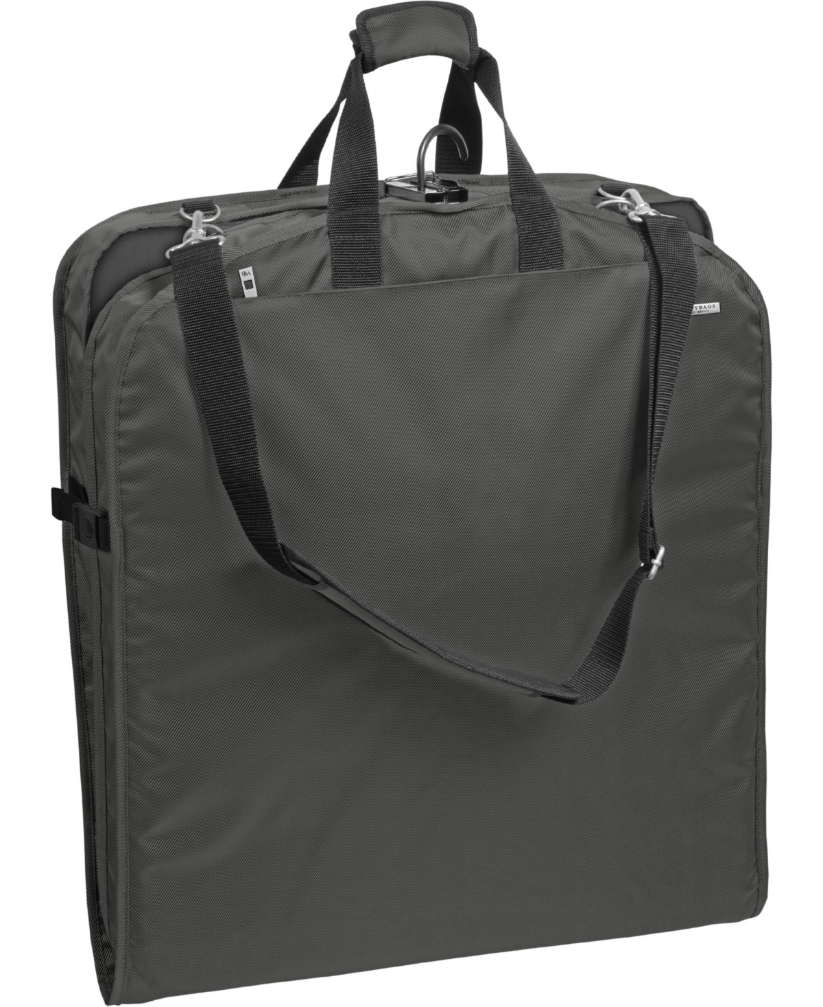 Wallybags 45" Premium Extra Capacity Travel Garment Bag With Shoulder Strap And Pockets In Grey