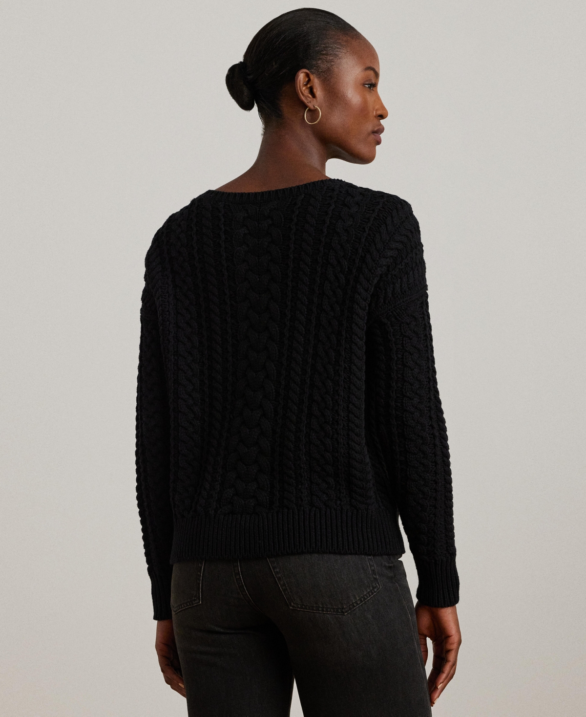 Lauren Ralph Lauren Women's Cable-Knit Cotton-Blend Sweater
