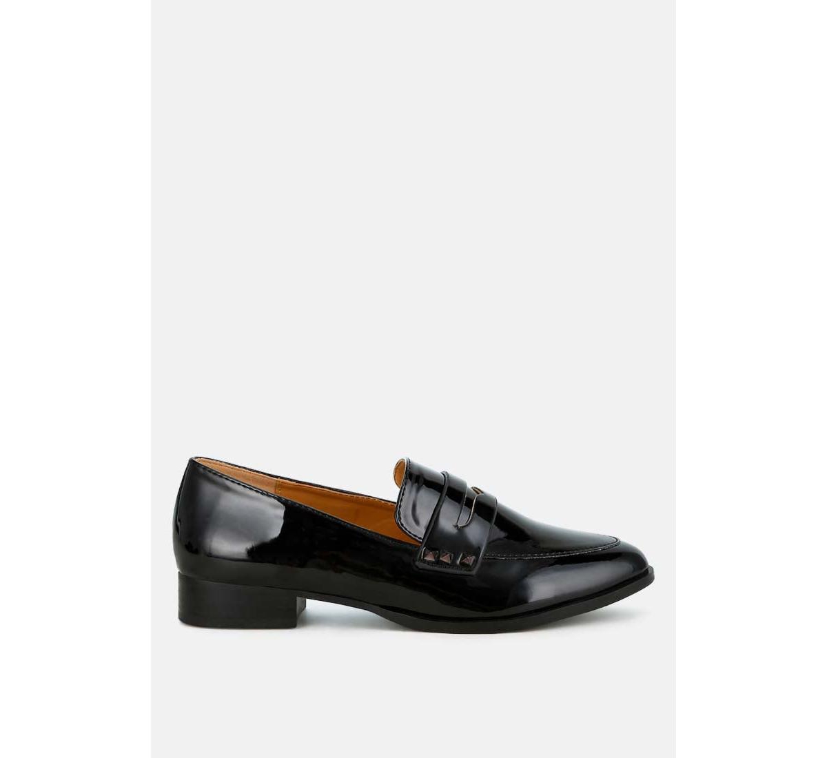 Winged Patent Pleather Penny Loafers - Off white