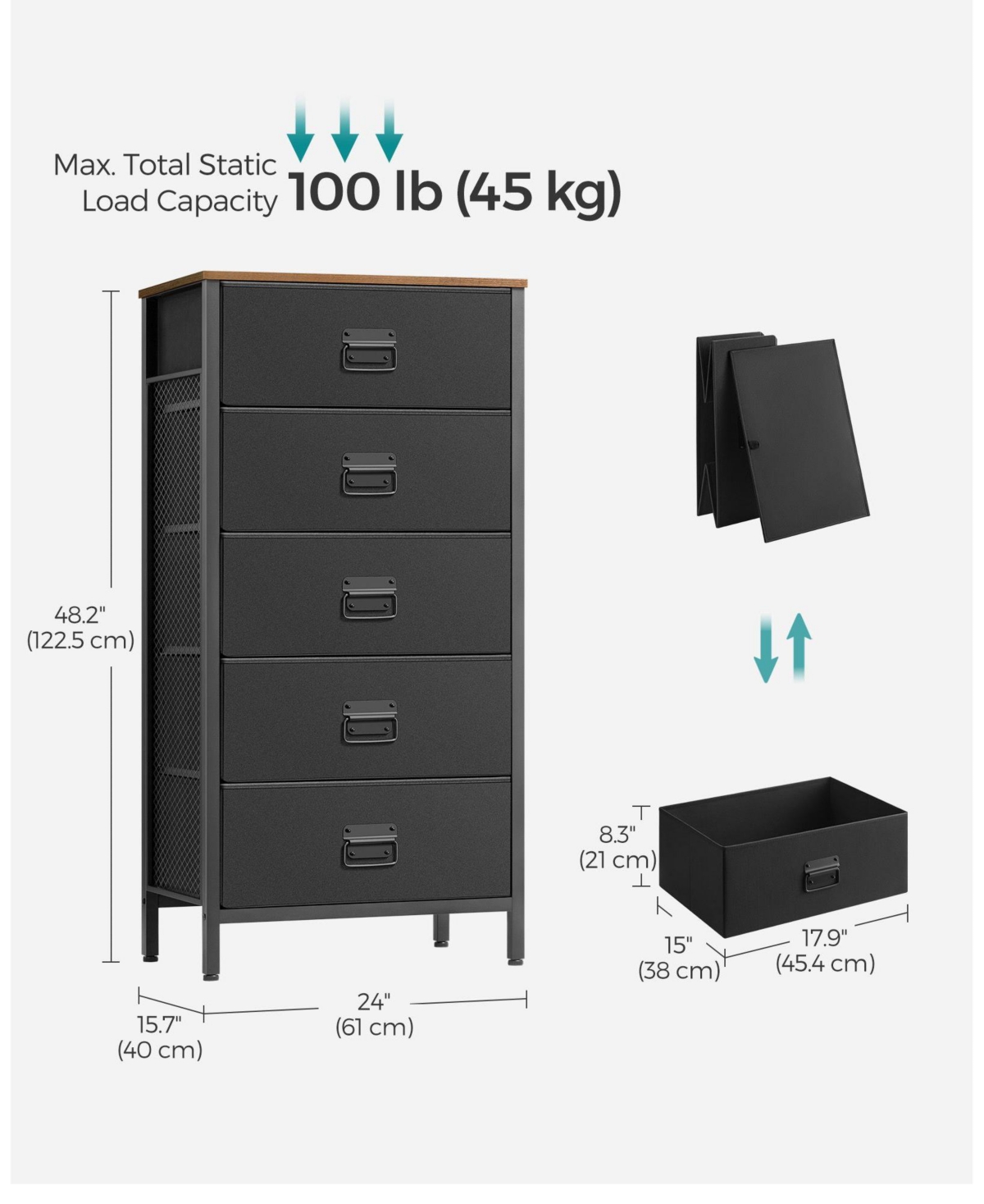 Slickblue Bedroom Dresser Versatile Storage Organizer for a Neat and Stylish Space With 5 Drawers