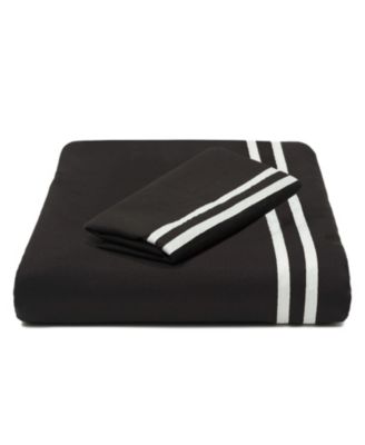 Premium Bordered Navy Duvet Comforter Cover Bedding Set Twin Size - Stich 2-Piece Set Luxurious Minimalist Style Brushed Microfiber Comforter Cover - Ultra Soft Breathable Stain Resistant