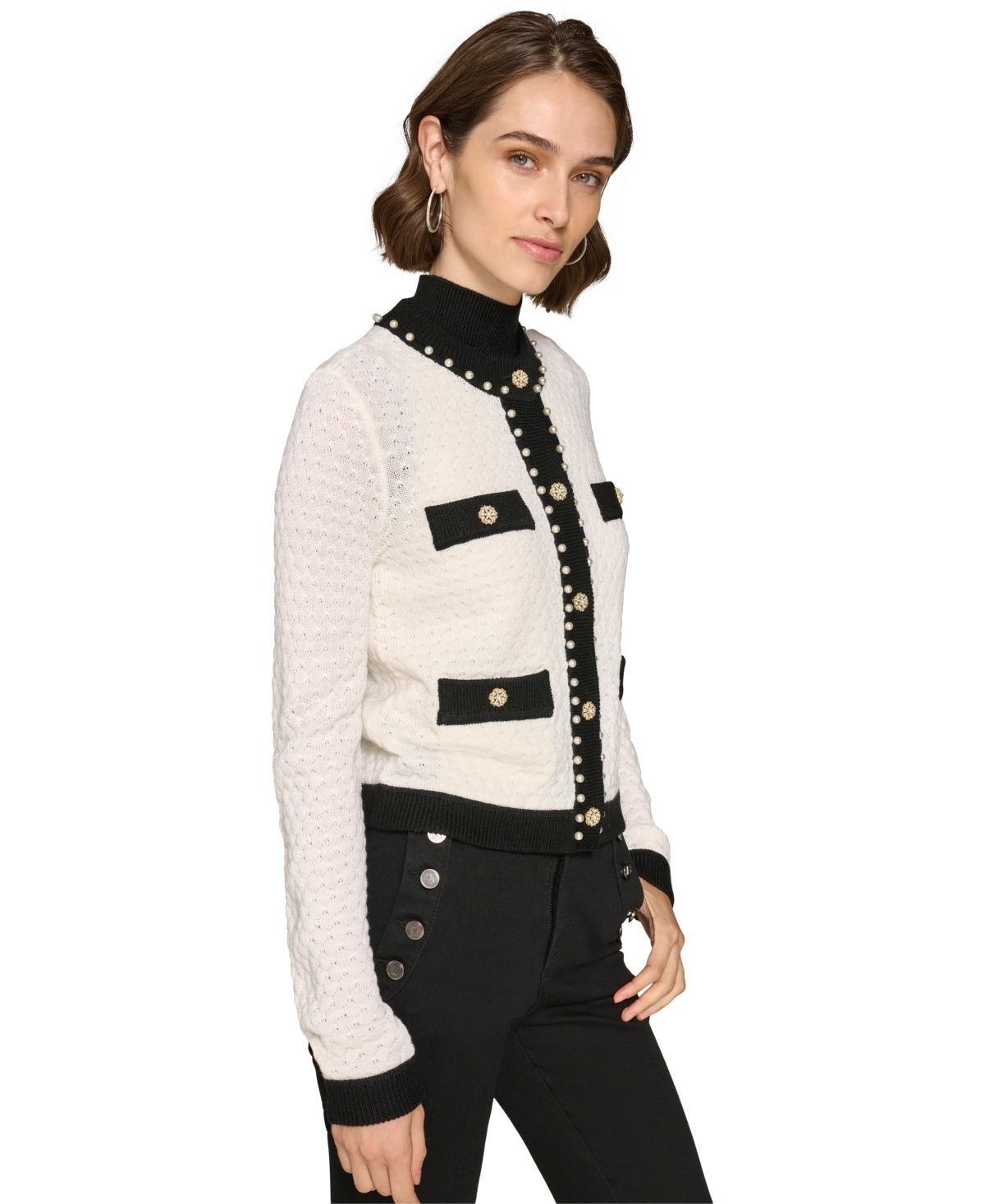 Karl Lagerfeld Paris Women's Four-Pocket Cardigan
