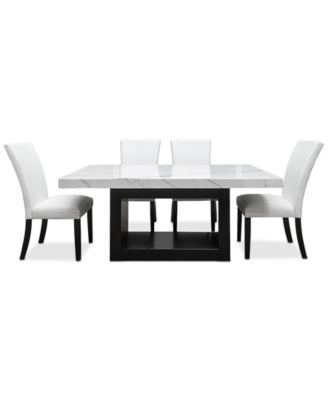 Kellet 5 Pc. Rectangular Marble Dining Set (Table & 4 Side Chairs)