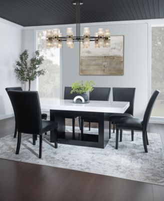 Kellet 7 Pc. Rectangular Marble Dining Set (Table & 6 Side Chairs)