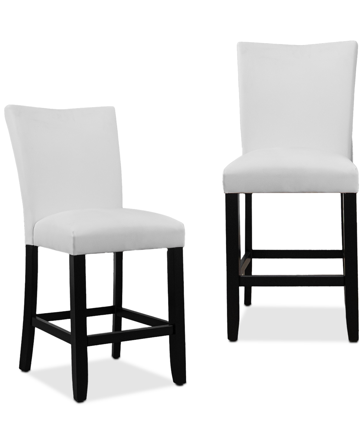 Macy's Kellet 2 Pc. Faux Leather Counter Height Chair Set In White