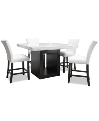 Kellet 5 Pc. Square Marble Dining Set (Counter Height Table & 4 Chairs)