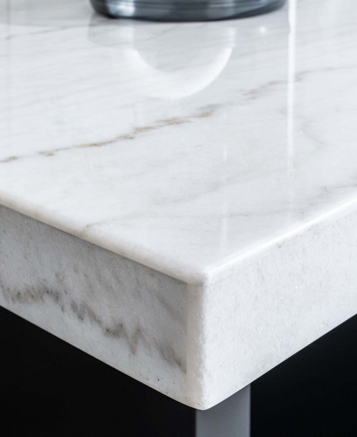 Macy's Kellet Rectangular Marble Dining Table In White,black