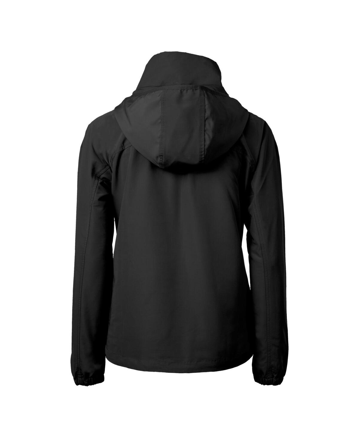 CUTTER & BUCK WOMEN'S BLACK IOWA STATE CYCLONES CHARTER ECO HALF-ZIP ANORAK JACKET 