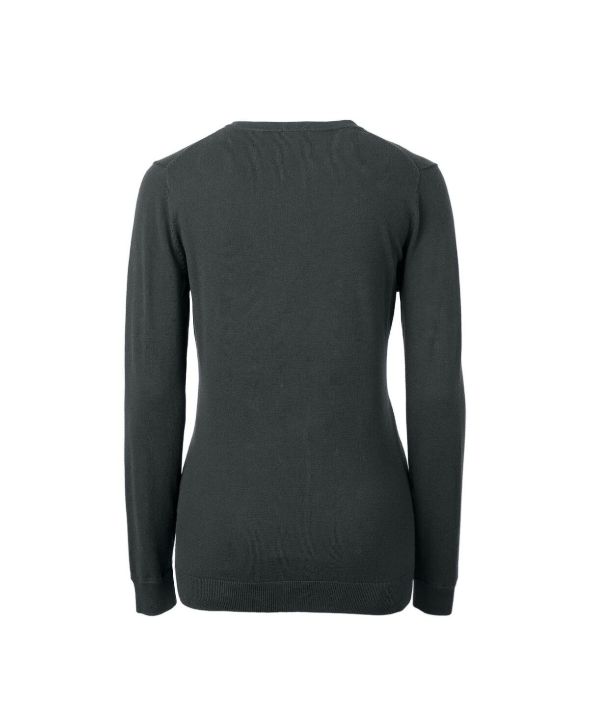 CUTTER & BUCK WOMEN'S MICHIGAN WOLVERINES LAKEMONT TRI-BLEND V-NECK PULLOVER SWEATER 