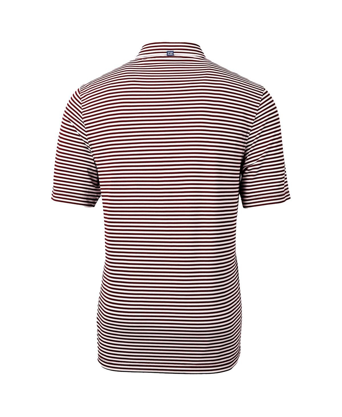 Cutter & Buck Men's Maroon Arizona State Sun Devils Throwback Logo Virtue Eco Pique Stripe Polo In Burgundy
