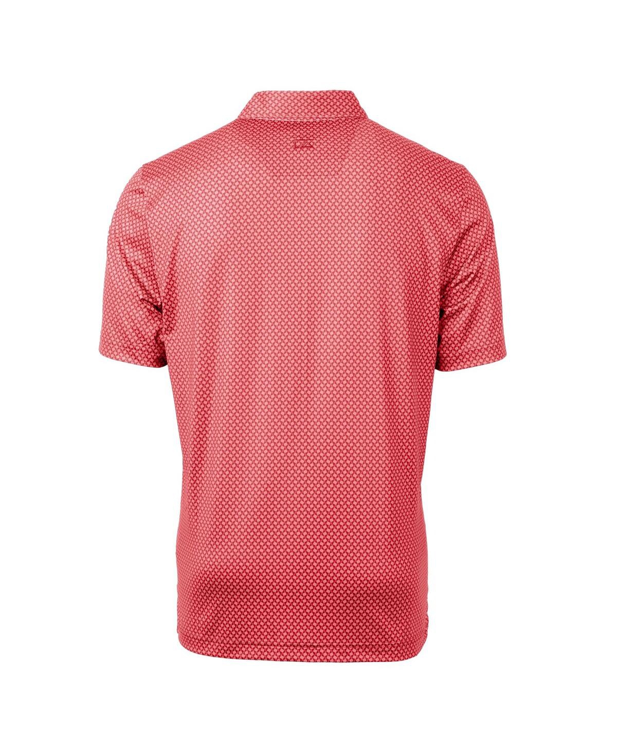 Cutter & Buck Men's Red Kansas City Chiefs Helmet Pike Banner Print Stretch Polo In Red