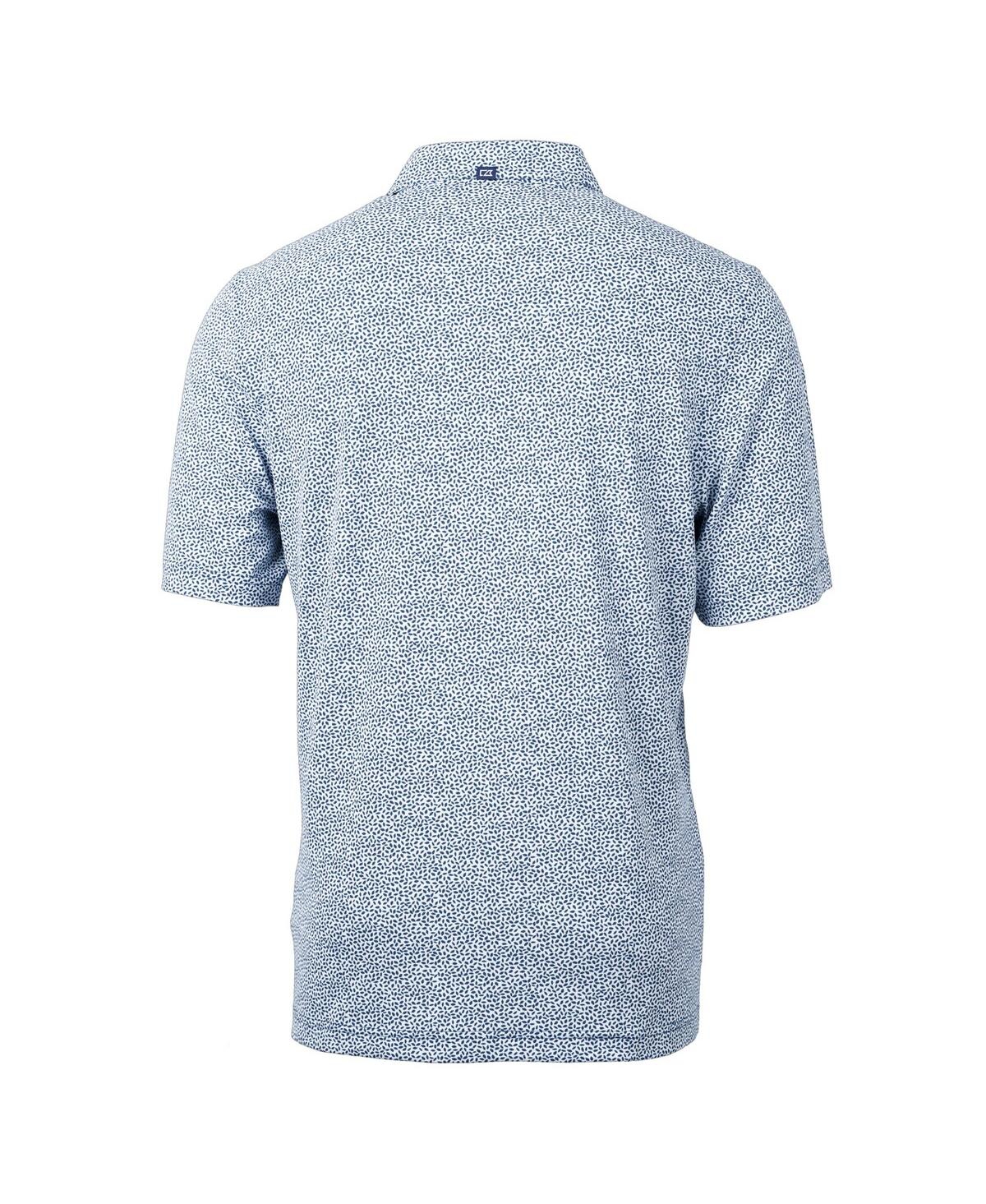 Cutter & Buck Men's Auburn Tigers Alumni Logo Drytec Virtue Eco Pique Botanical Print Polo In Navy