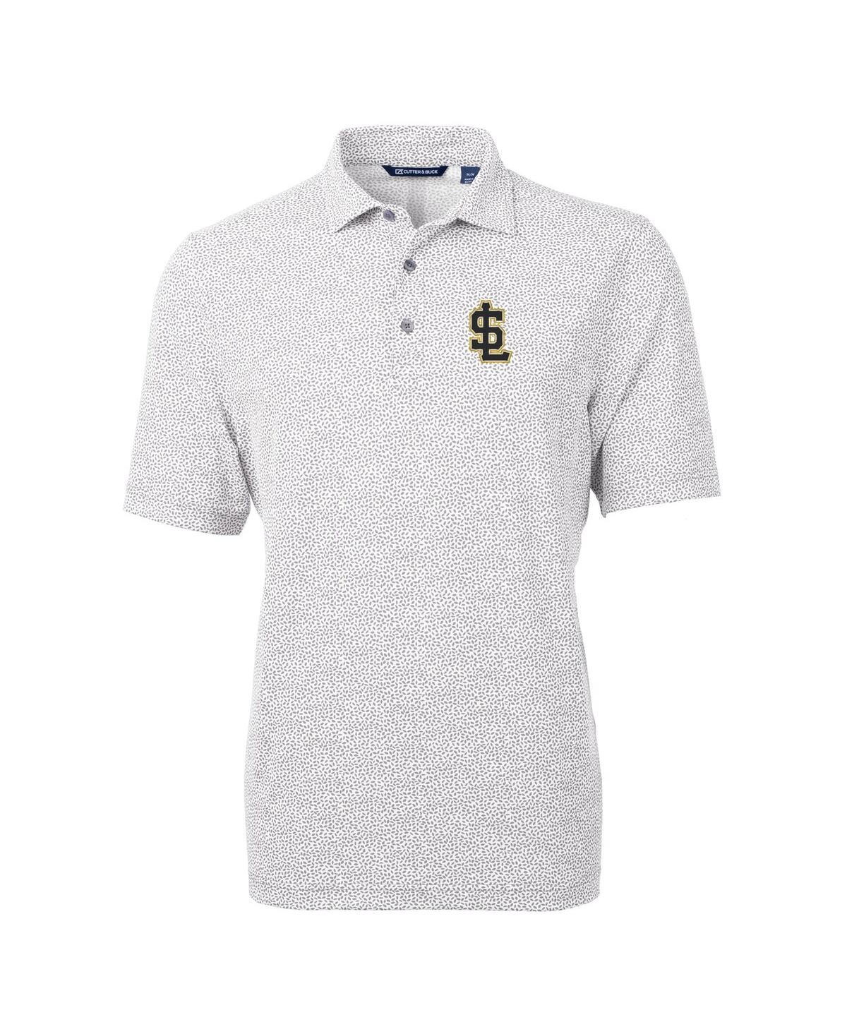 Cutter & Buck Men's Gray Salt Lake Bees Virtue Eco Pique Botanical Print Polo In Gray