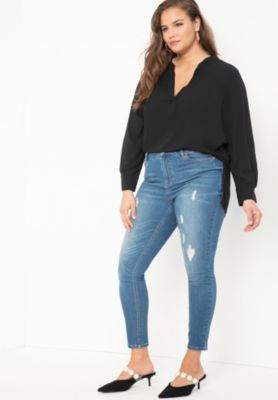 Women's Plus Size Mandarin Collar Tunic