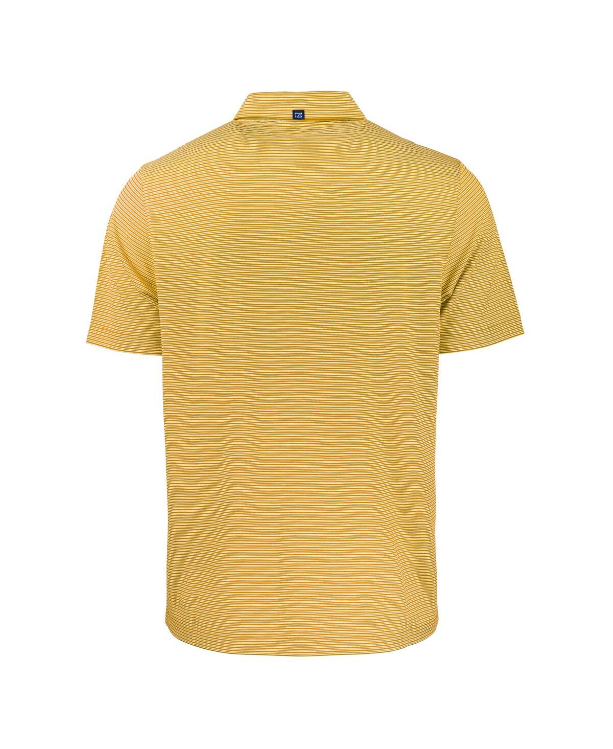 Cutter & Buck Men's Marquette Golden Eagles Forge Eco Double Stripe Stretch Polo In Gold,white