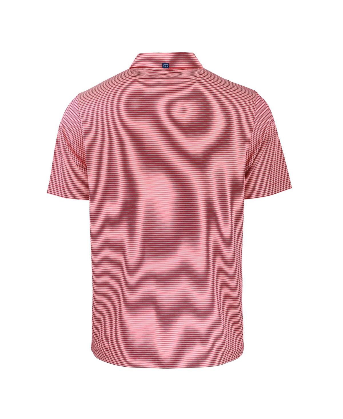 Cutter & Buck Men's Red Houston Texans Americana Forge Eco Double Stripe Stretch Polo In Red,white