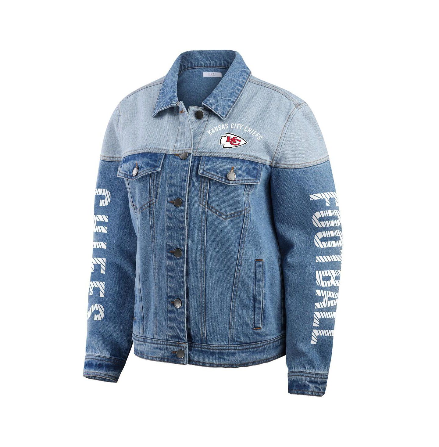 Женская куртка WEAR by Erin Andrews Kansas City Chiefs Full-Button Denim Jacket — фото 3