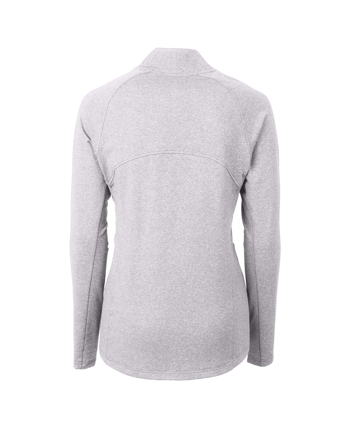 CUTTER & BUCK WOMEN'S TENNESSEE VOLUNTEERS VAULT ADAPT ECO KNIT HEATHER FULL-ZIP JACKET 