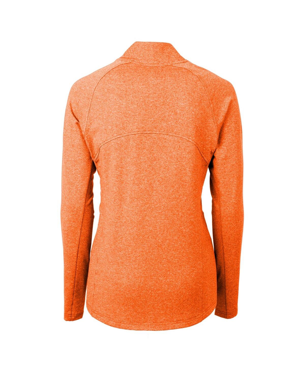 Shop Cutter & Buck Women's Tennessee Volunteers Vault Adapt Eco Knit Heather Full-zip Jacket In Heather Orange