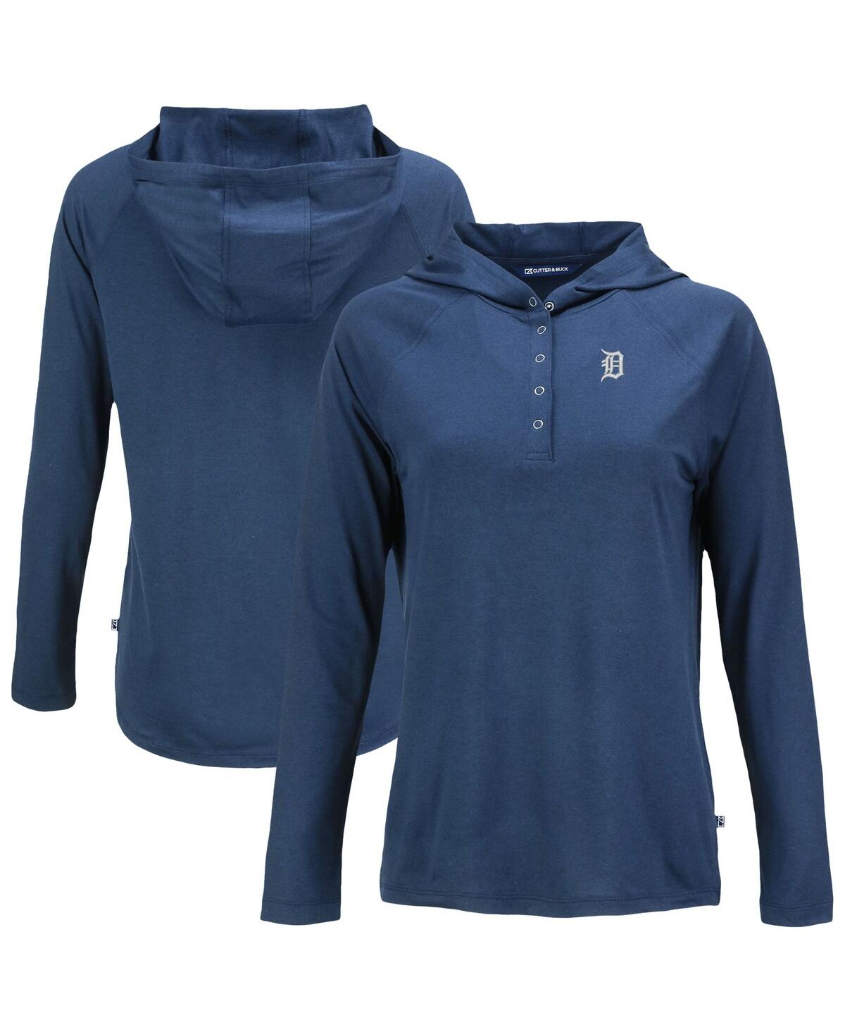 Women's Navy Detroit Tigers Coastline Epic Comfort Eco Raglan Long Sleeve Hoodie T-Shirt - Navy