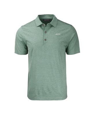 Men's Heather Green New York Jets Primary Logo Forge Eco Heather Stripe Stretch Polo