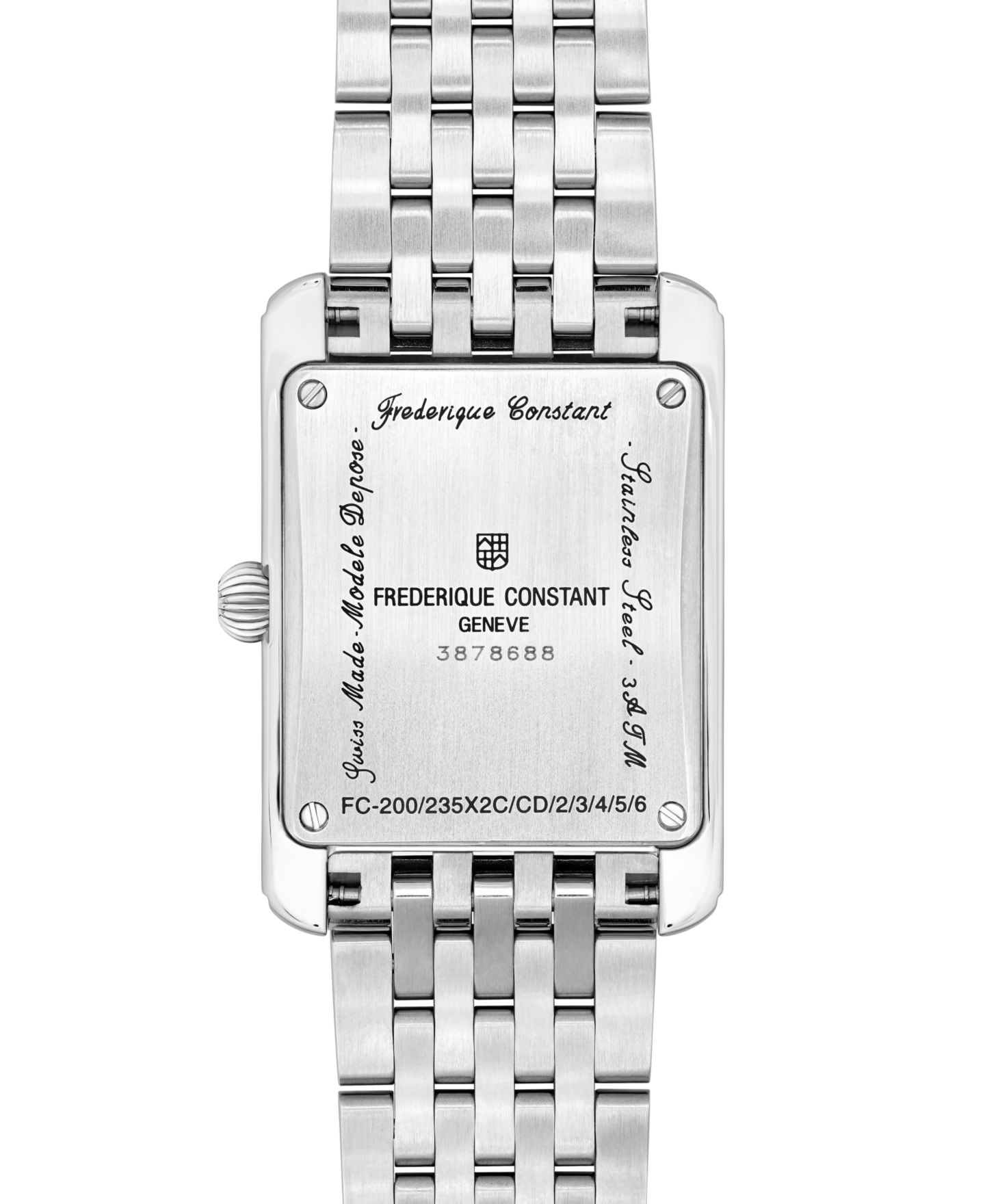 Женские часы Frederique Constant Swiss Carree Small Seconds Stainless Steel Bracelet Watch 25mm — фото 3