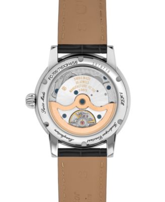 Men's Swiss Automatic Classic Date Manufacture Black Leather Strap Watch 40mm