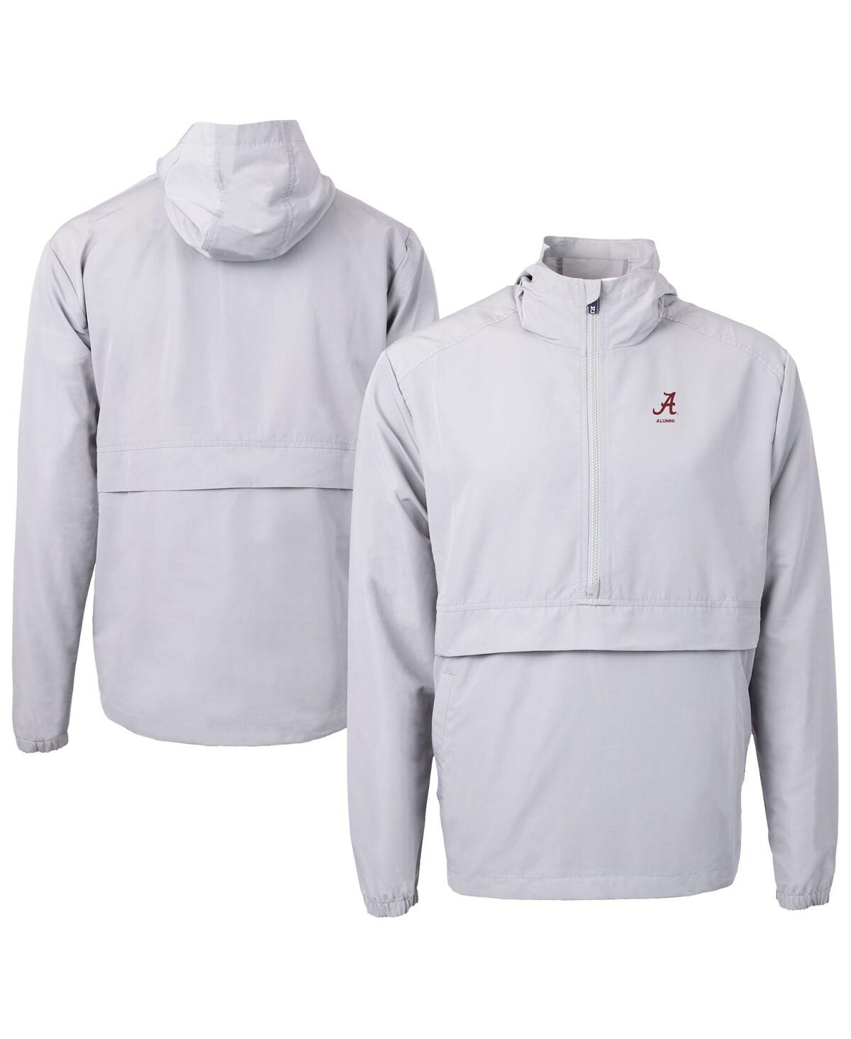 Men's Gray Alabama Crimson Tide Alumni Logo Charter Eco Knit Anorak Half-Zip Jacket - Gray