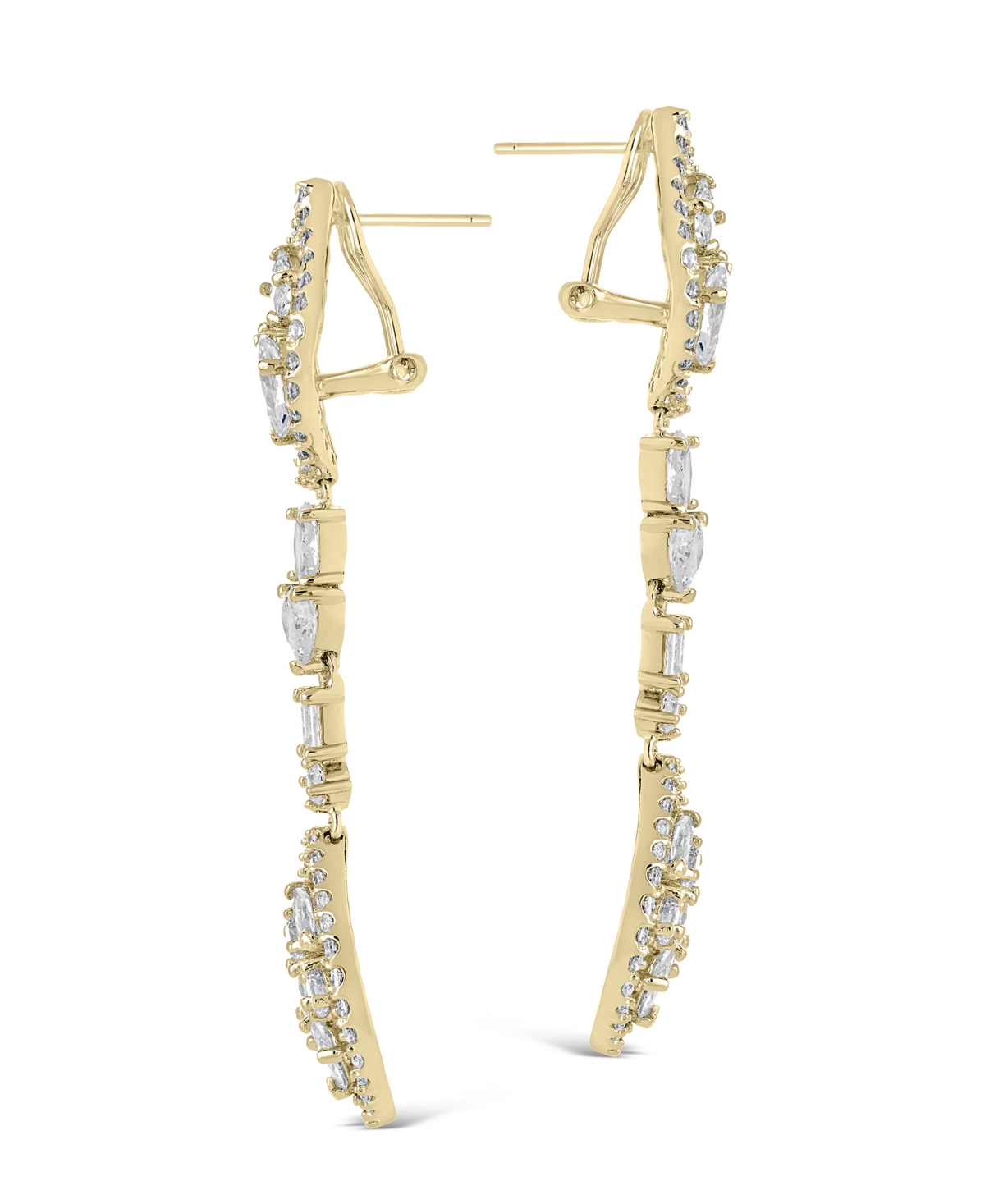 Sterling Forever Mariah Cubic Zirconia Drop Earrings In Silver