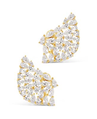Miranda Cubic Zirconia Fan Stud Earrings