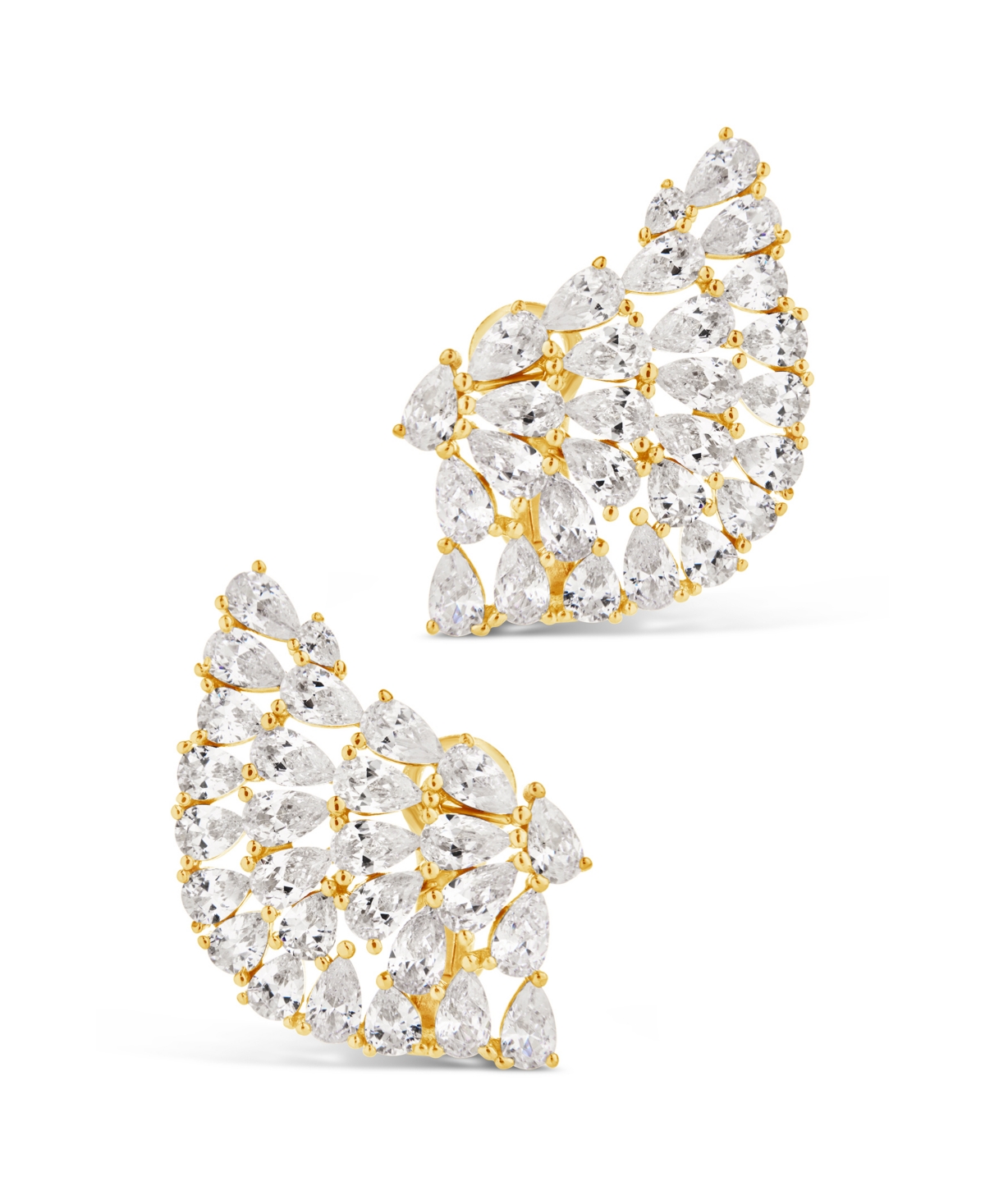 Sterling Forever Miranda Cubic Zirconia Fan Stud Earrings In Silver