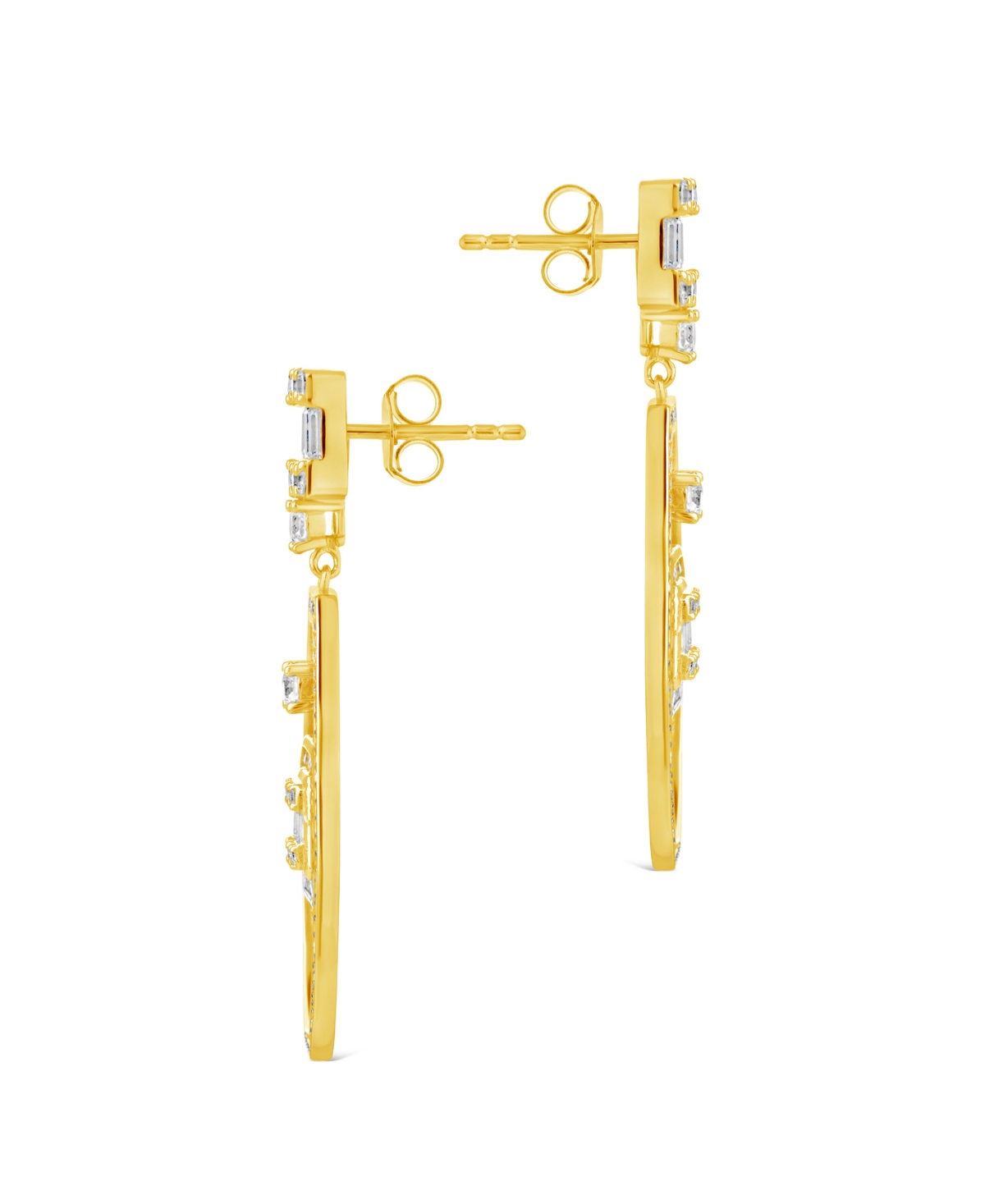 Sterling Forever Kendall Cubic Zirconia Drop Earrings In Gold