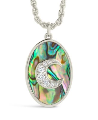 Carrie Cubic Zirconia Abalone Night Sky Pendant Necklace