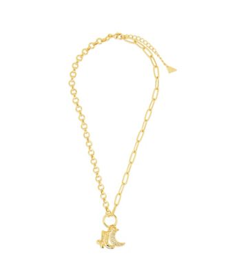 Kelsea Cubic Zirconia Boot Moon Pendant Charm Necklace