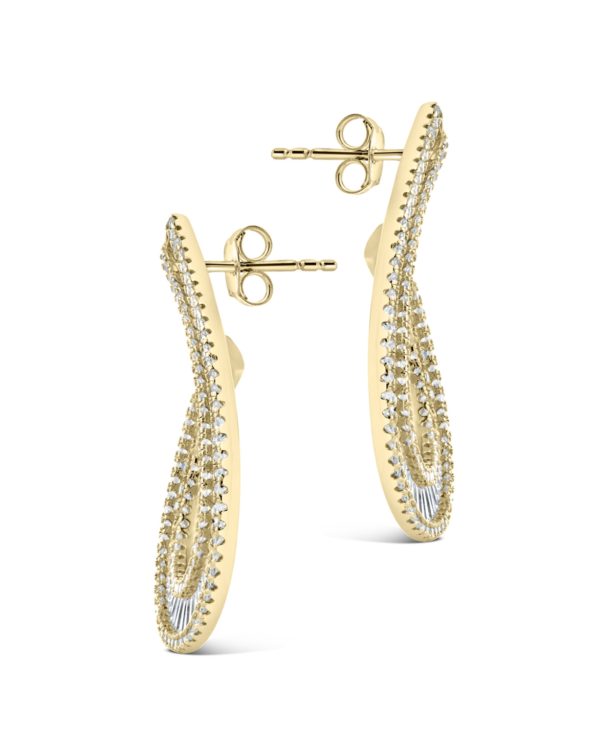 Sterling Forever Yasmin Cz Statment Drop Earrings In Silver