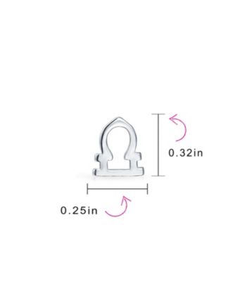 Tiny Simple Libra Astrology Horoscope Zodiac Stud Earrings .925 Sterling Silver