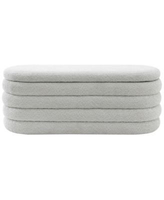 19" Wood Cleo Storage Bench Ottoman