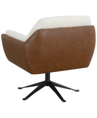 Ace 32" Wood Two-Toned Swivel Accent Chair