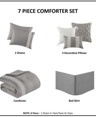 Lacey Lace Trim Microfiber 7-Pc. Comforter Set, Queen
