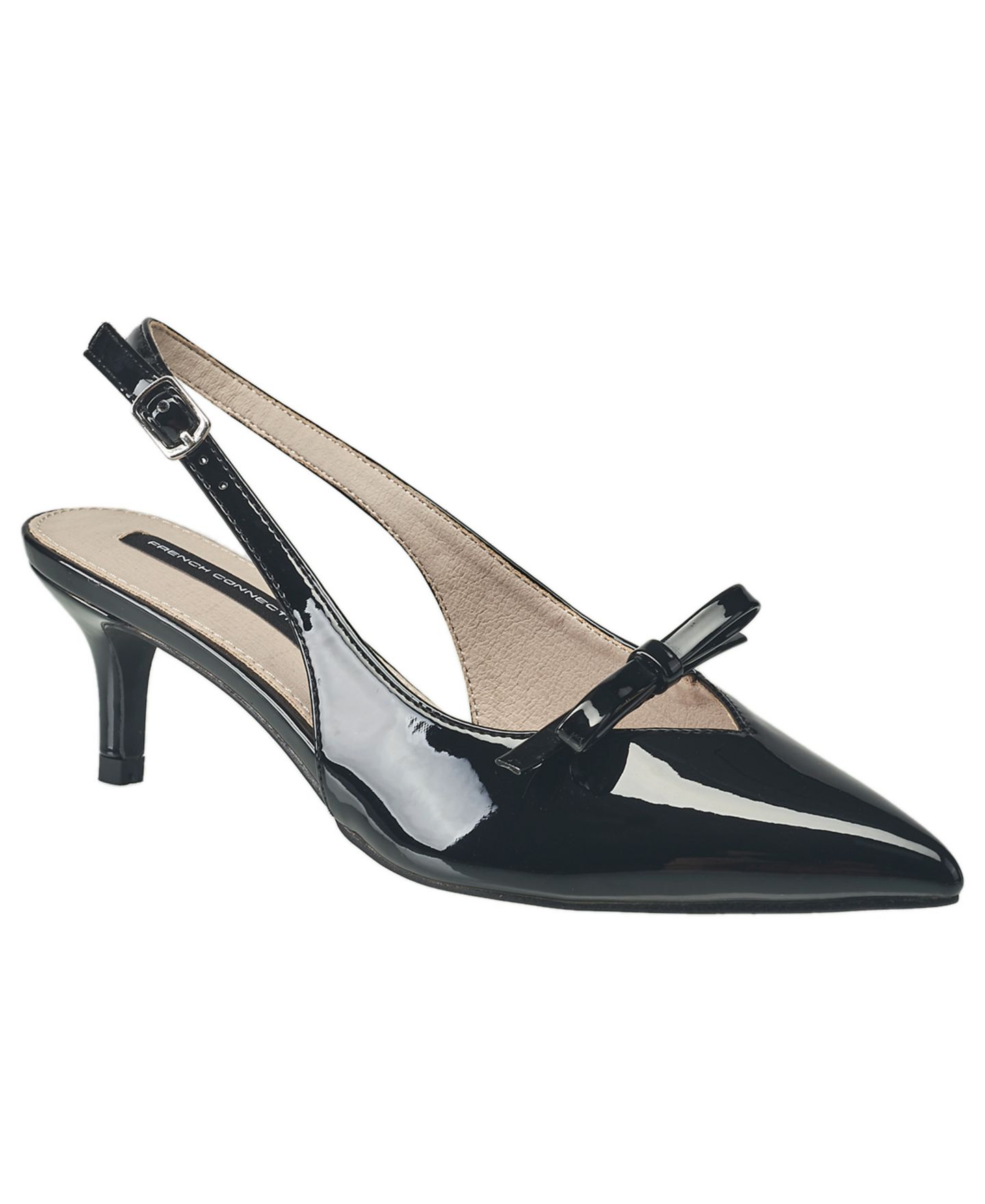 Женские туфли French Connection True Religion Ladies Quinny Slingback Kitten Heel, цвет: Чёрный — фото 1