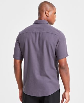 Men's Short-Sleeve Solid Textured Shirt, Created for Macy's  