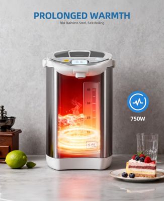 5L/5.28 Qt Stainless Steel Electric Water Boiler and Warmer Hot Water Dispenser with Rotating Base