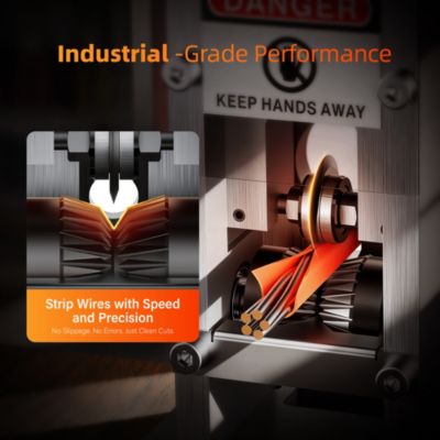 Manual Wire Stripping Machine 0.06–1.18 Inch Copper Cable Stripper with Adjustable Blade Depth and Visible Window, Hand Crank or Drill Powered