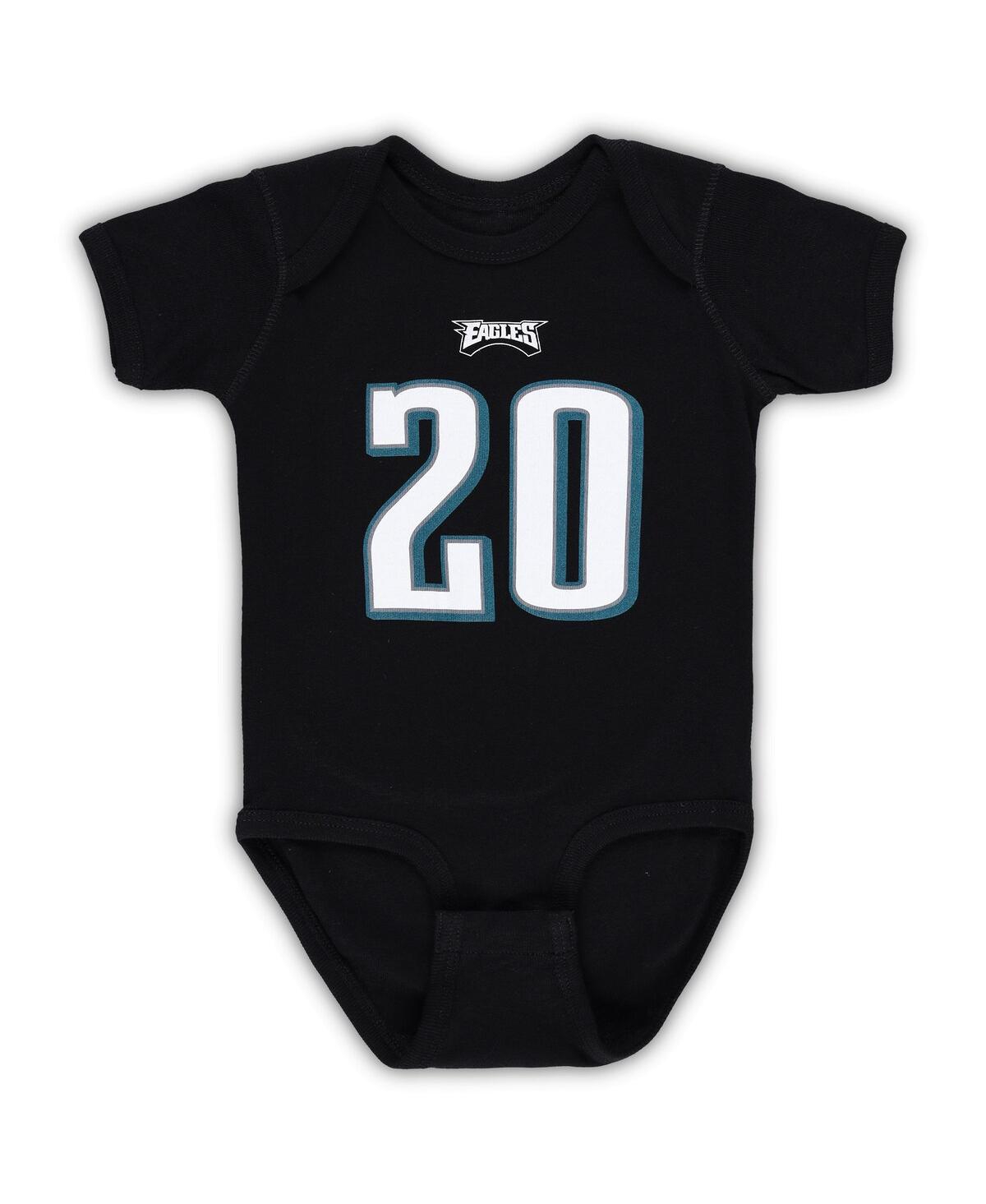 MITCHELL & NESS INFANT BRIAN DAWKINS BLACK PHILADELPHIA EAGLES MAINLINER RETIRED PLAYER NAME & NUMBER BODYSUIT 