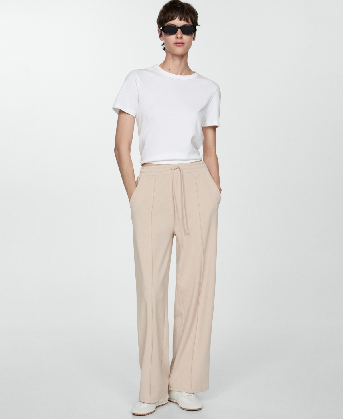 Mango Women's Seam-Detail Straight-Fit Trousers