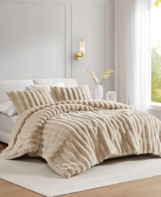 Jasmine Faux Fur Reverse to Velvet 3-Pc. Comforter Set, King