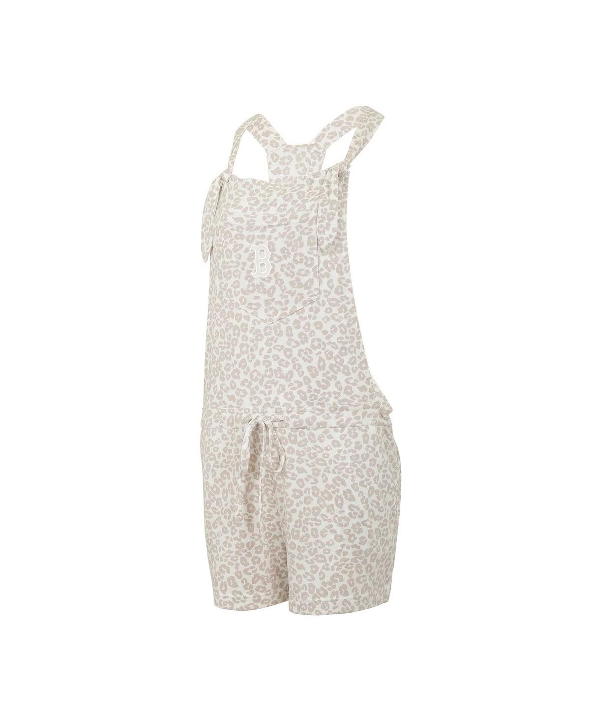 Concepts Sport Women's Cream Boston Red Sox Montana Hacci Knit Romper Overalls In Cream