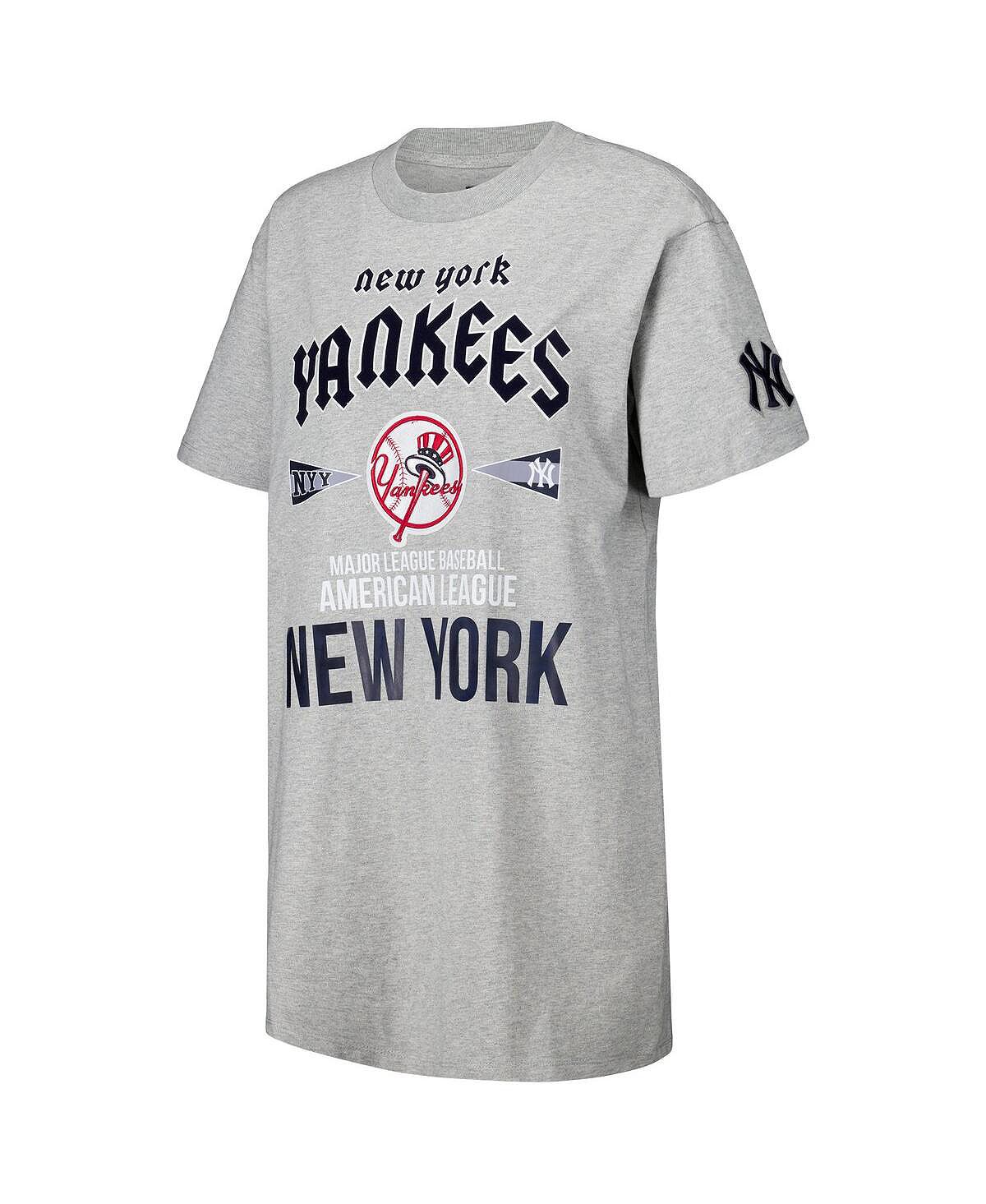 Pro Standard Women's Heather Gray New York Yankees Oversized City Tour T-Shirt Dress view 3 — MAYCSS fashion products