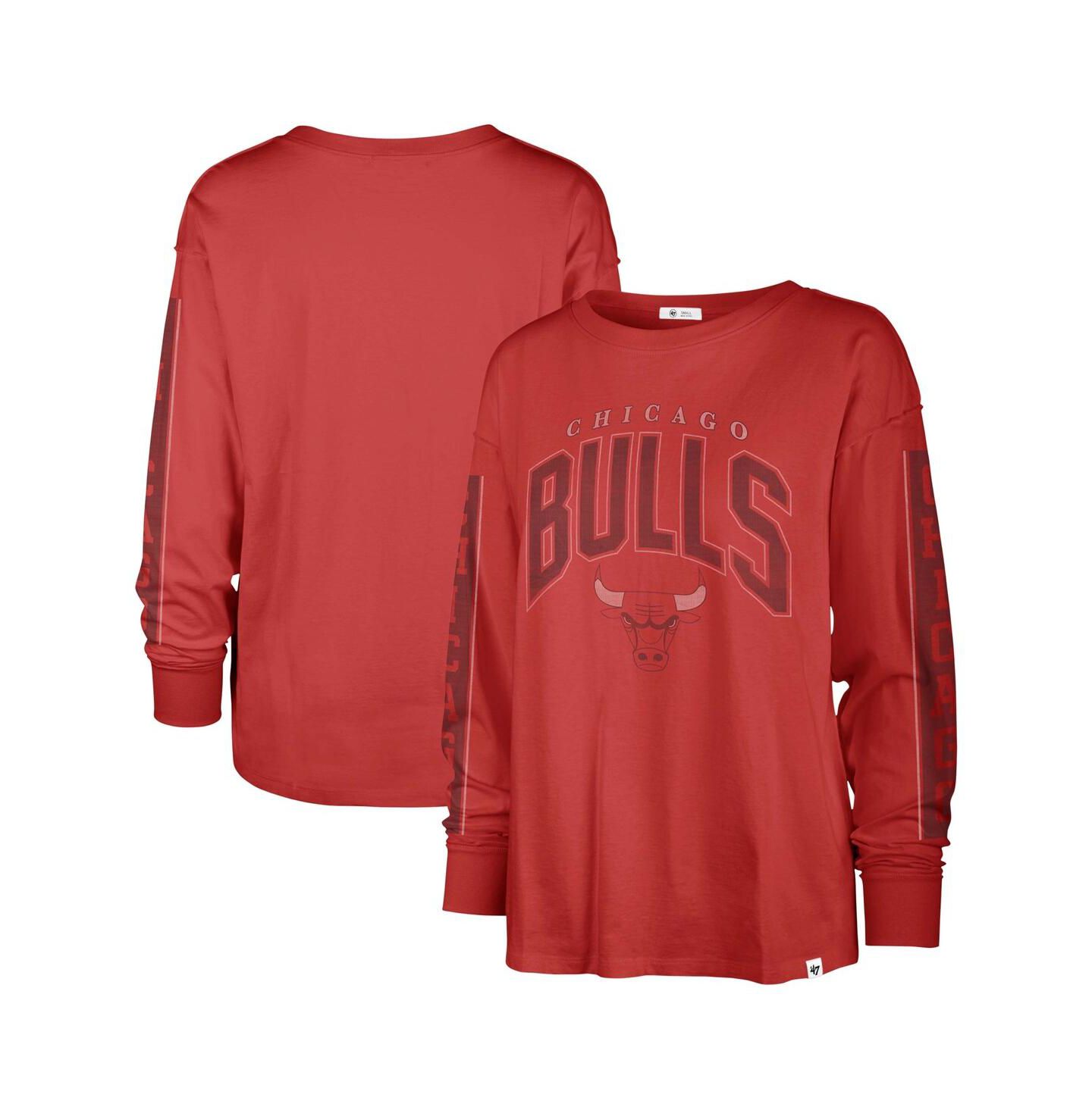 Женская футболка '47 Brand Red Chicago Bulls Tomcat Long Sleeve — фото 1